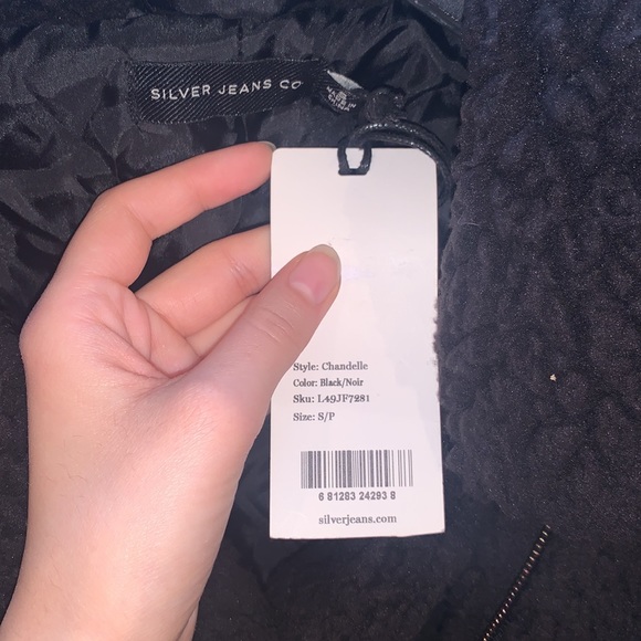 Silver Jeans | Black Teddy Biker Jacket - Picture 4 of 4